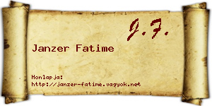 Janzer Fatime névjegykártya